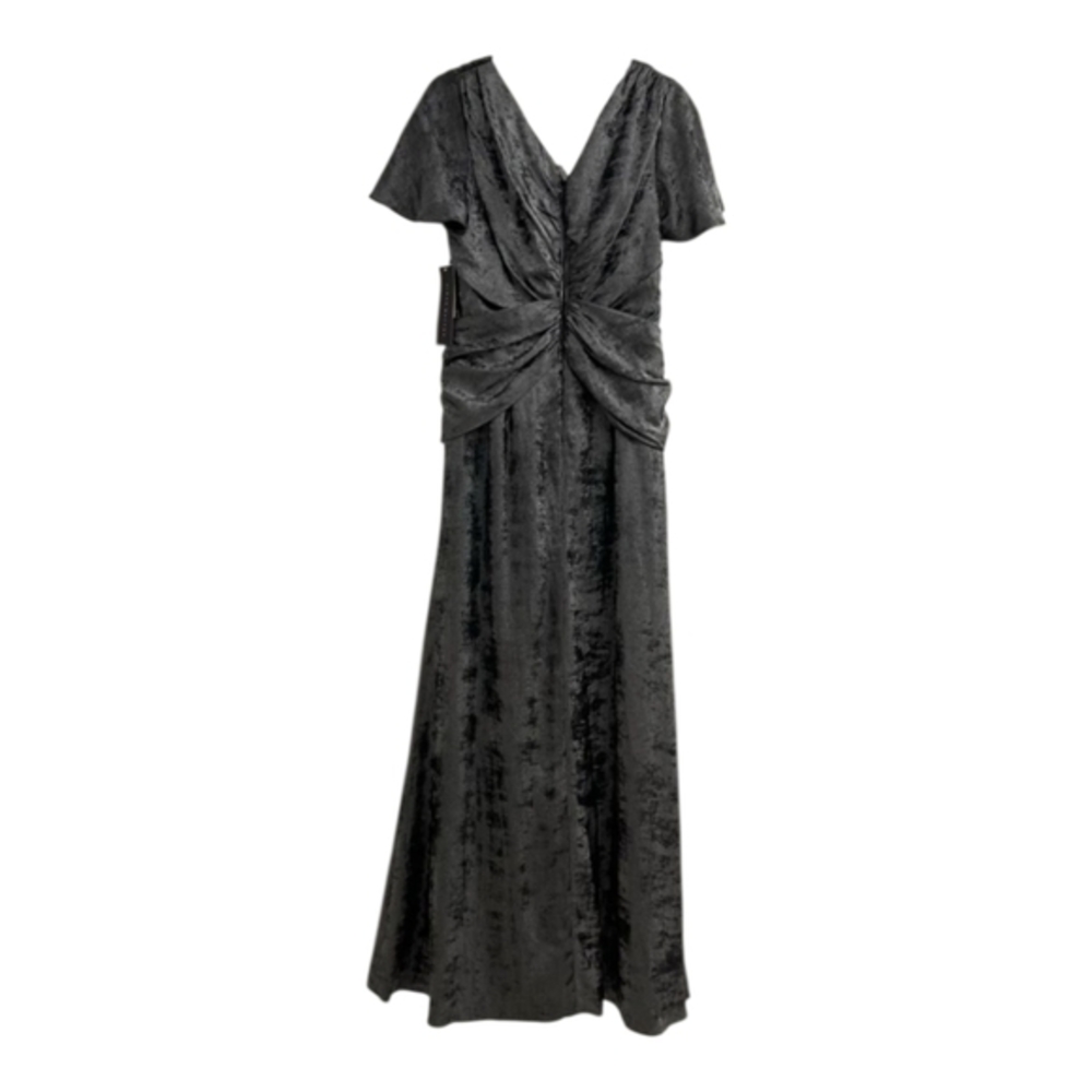 Aidan Mattox Flutter-Sleeve Burn Velvet A-Line Gown Surplice neck Size 8 $350 - Picture 6 of 15